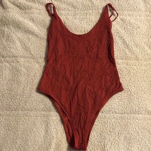 Aerie Crinkle Red One Piece Swimsuit